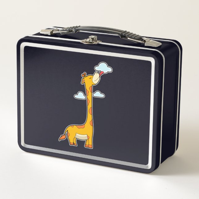 Giraffe with Clouds Metal Lunch Box (Front)
