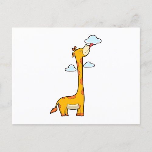 Giraffe with Clouds Postcard