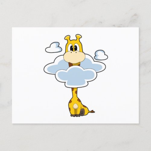 Giraffe with Clouds Postcard