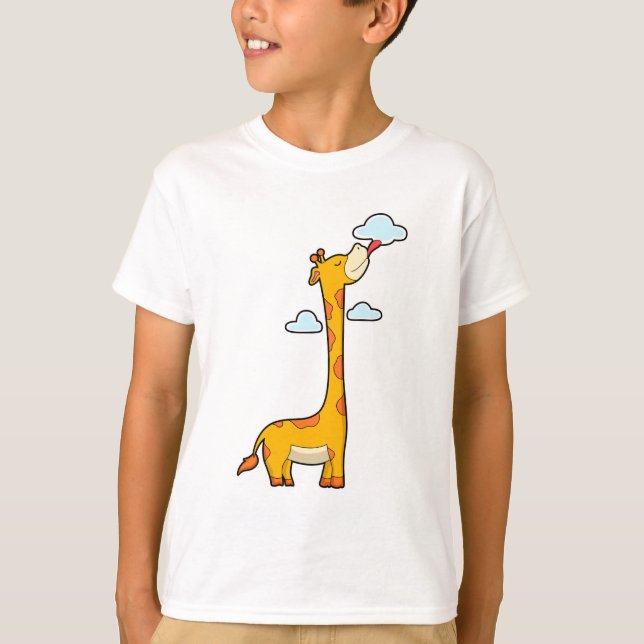 Giraffe with Clouds T-Shirt (Front)