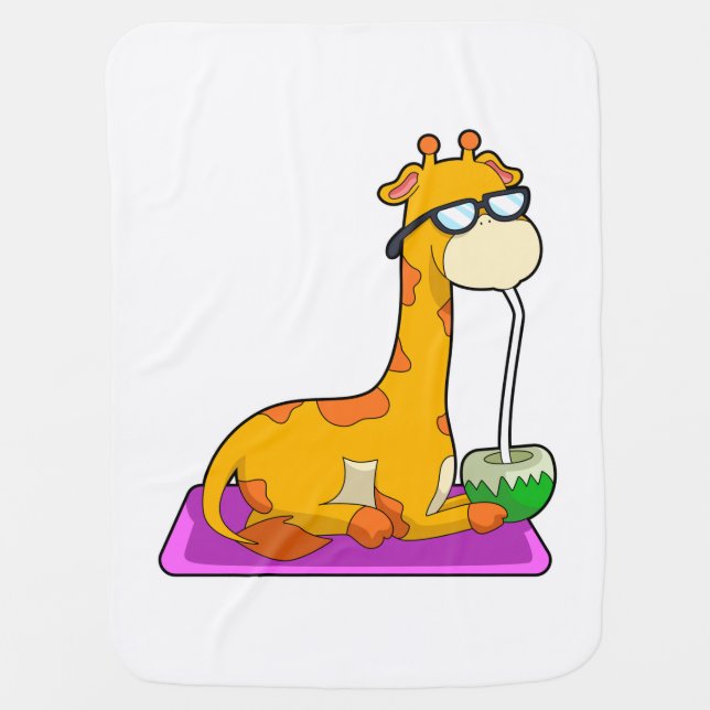 Giraffe with Coconut Baby Blanket (Front)