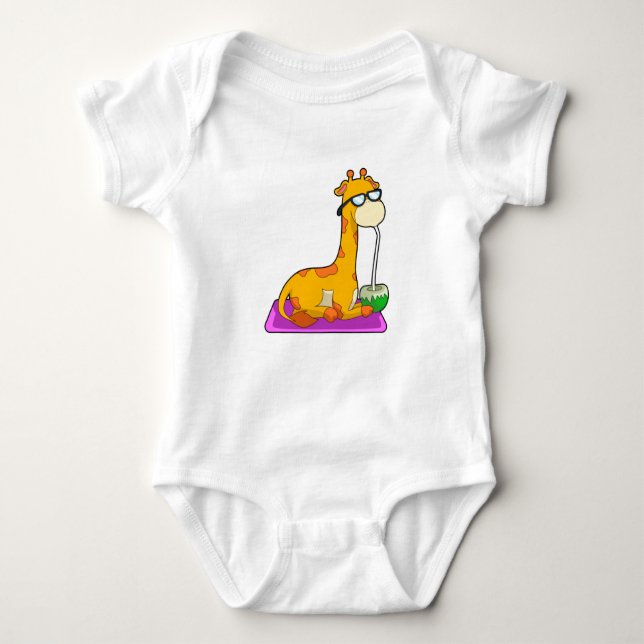 Giraffe with Coconut Baby Bodysuit (Front)