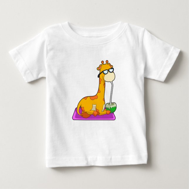 Giraffe with Coconut Baby T-Shirt (Front)