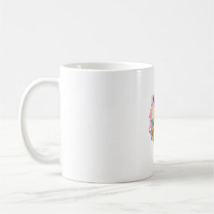 Giraffe With Colorful Floral Background Coffee Mug