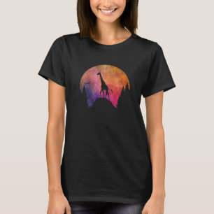 Giraffe With Colorful Sky For Animal  Cute Giraffe T-Shirt