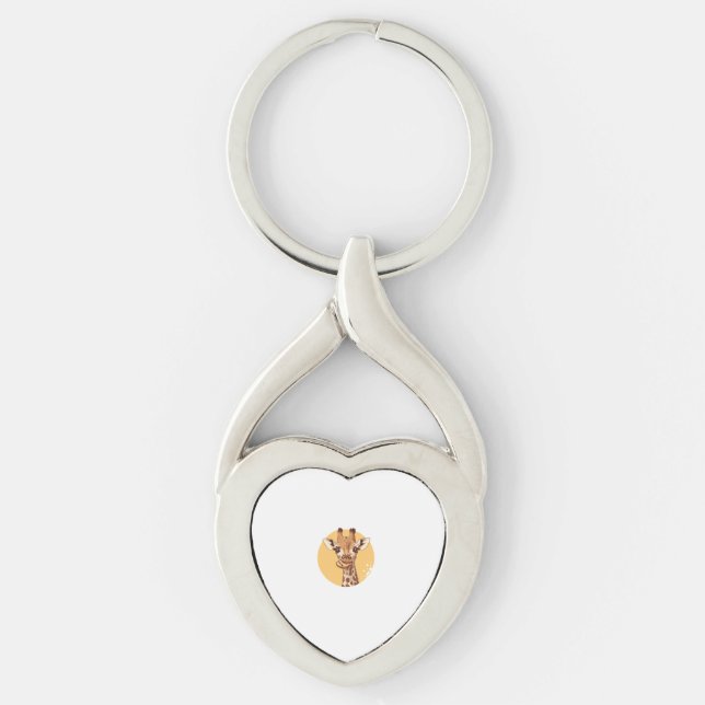 Giraffe With Cookie Mouth Funny   Keychain (Front)