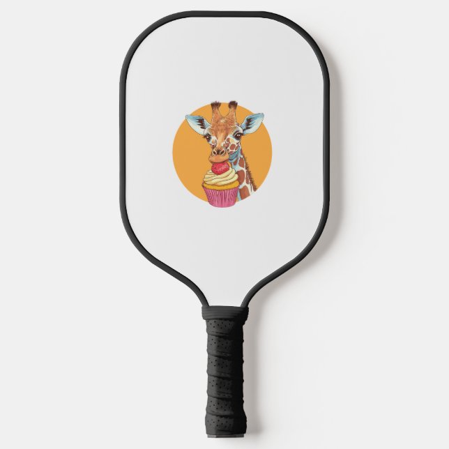 Giraffe With Cupcake   Pickleball Paddle (Front)