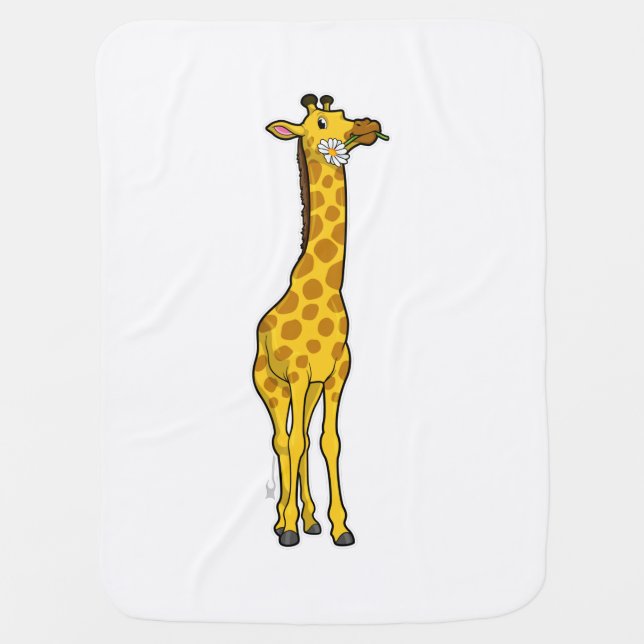 Giraffe with Daisy Baby Blanket (Front)