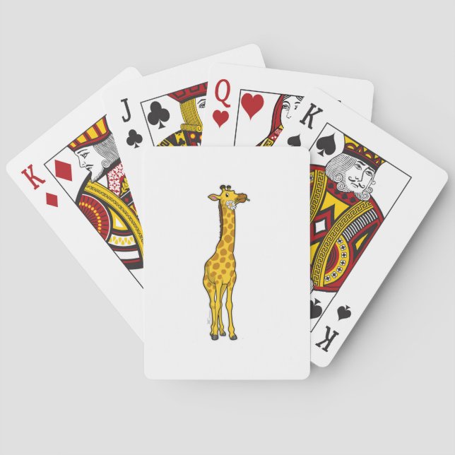 Giraffe with Daisy Poker Cards (Back)