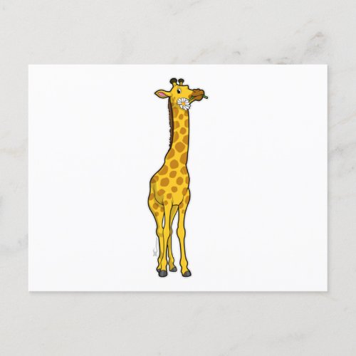 Giraffe with Daisy Postcard