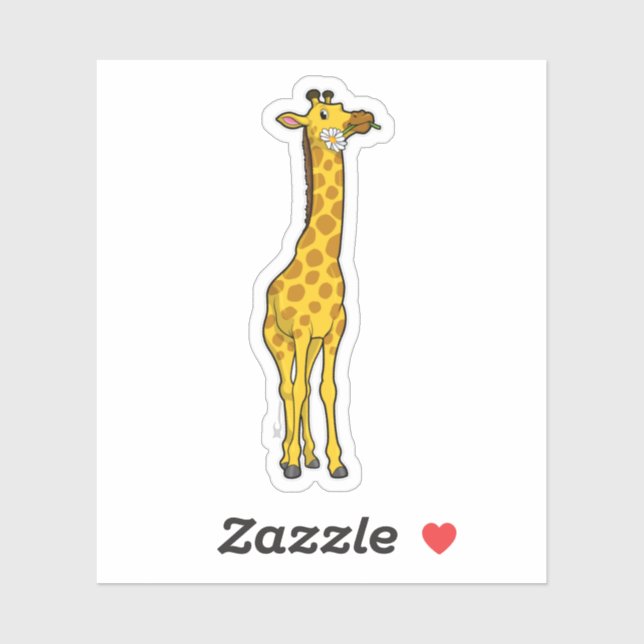 Giraffe with Daisy Sticker (Sheet)