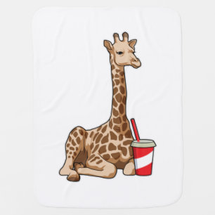 Giraffe with Drink Baby Blanket