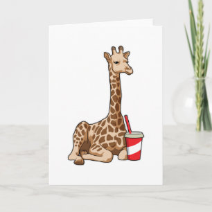 Giraffe with Drink Card