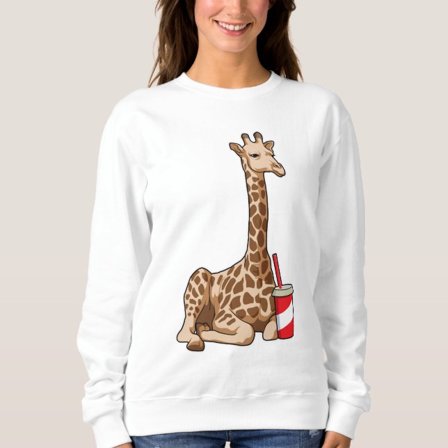 Giraffe with Drink Sweatshirt (Front)