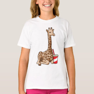 Giraffe with Drink T-Shirt