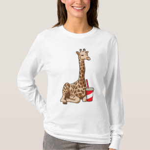 Giraffe with Drink T-Shirt
