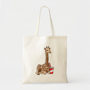 Giraffe with Drink Tote Bag
