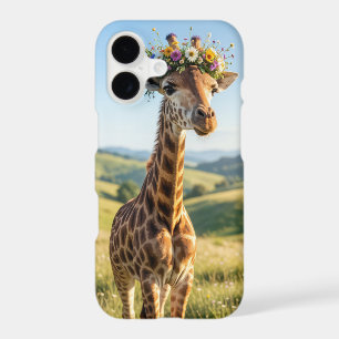 Giraffe with Floral Crown iPhone 17 Case