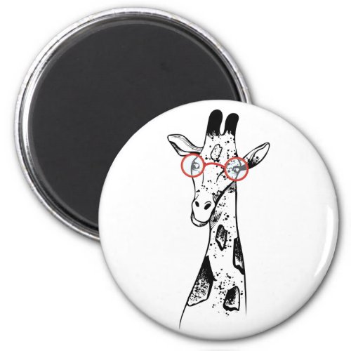 GIRAFFE WITH GLASSES DESIGN MAGNET