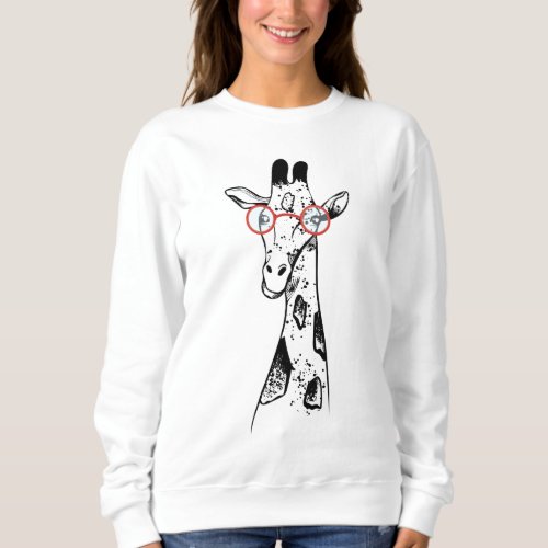 GIRAFFE WITH GLASSES DESIGN SWEATSHIRT