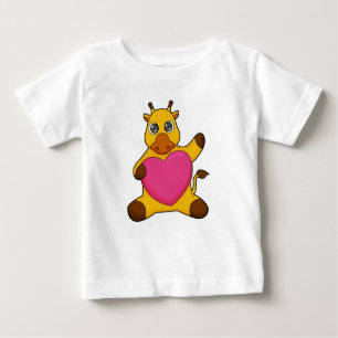 Giraffe with Heart Baby T-Shirt