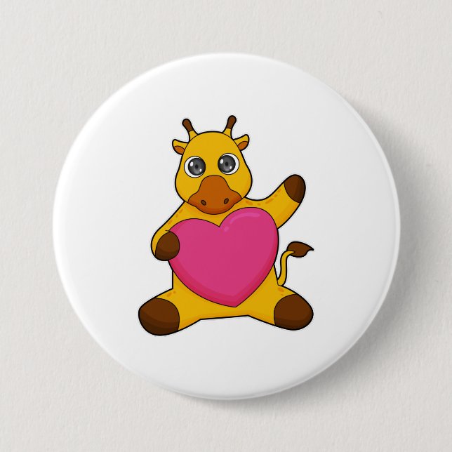 Giraffe with Heart Button (Front)