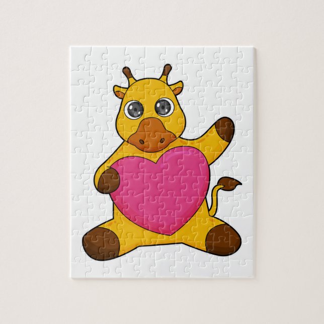 Giraffe with Heart Jigsaw Puzzle (Vertical)