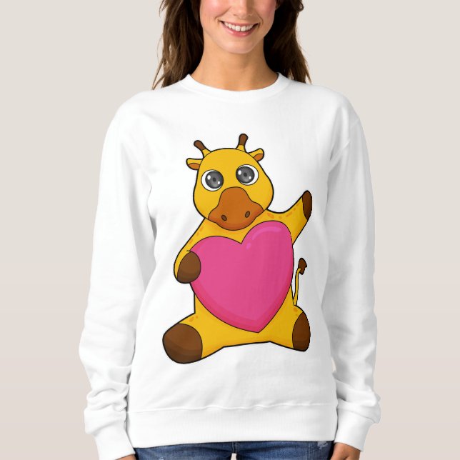 Giraffe with Heart Sweatshirt (Front)