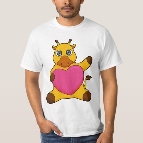 Giraffe with Heart T_Shirt