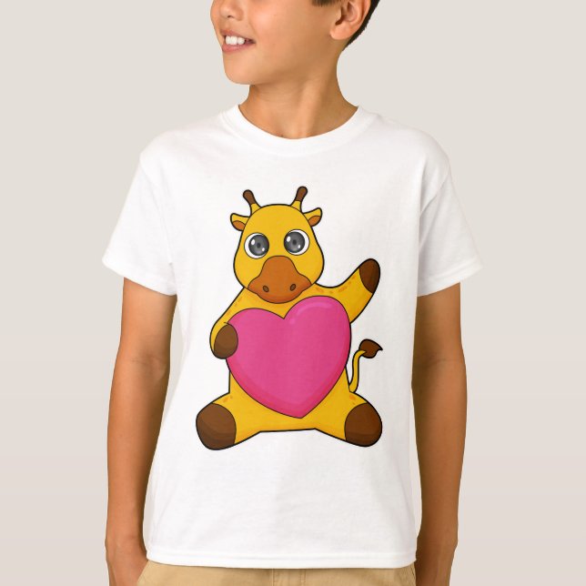 Giraffe with Heart T-Shirt (Front)