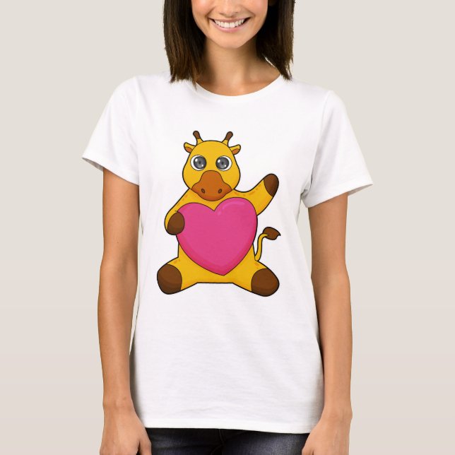 Giraffe with Heart T-Shirt (Front)