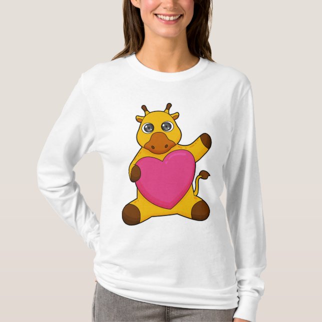 Giraffe with Heart T-Shirt (Front)
