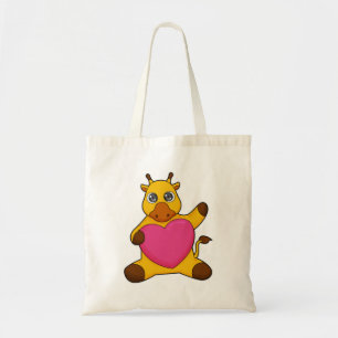 Giraffe with Heart Tote Bag