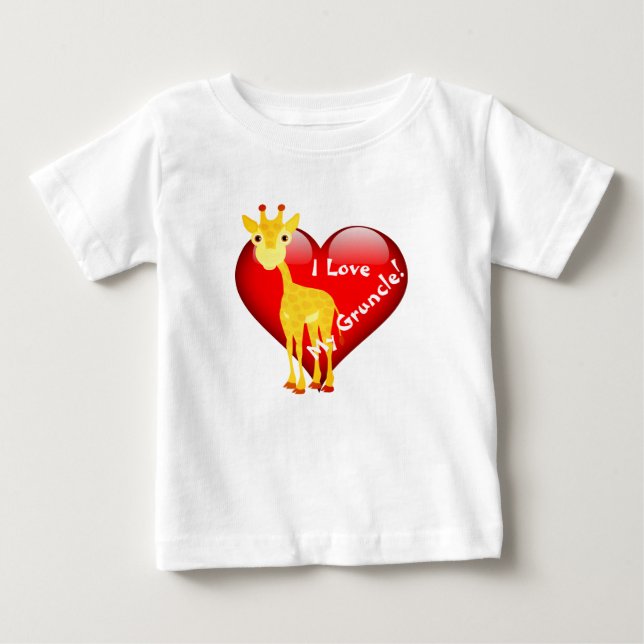 Giraffe with I love my Gruncle! Baby T-Shirt (Front)
