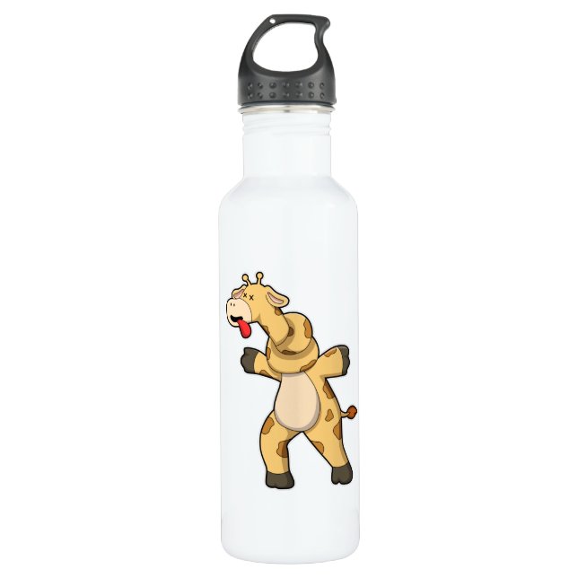 Giraffe with Knot in Neck Stainless Steel Water Bottle (Front)