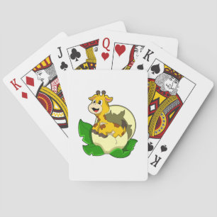 Giraffe with Leaf & Egg Poker Cards