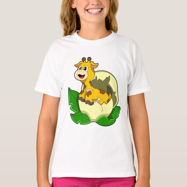 Giraffe with Leaf & Egg T-Shirt (Front)