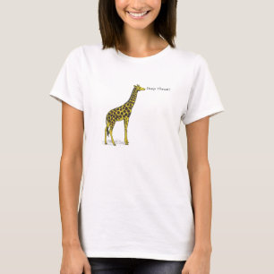 Giraffe with long neck saying "Deep Throat?" T-Shirt