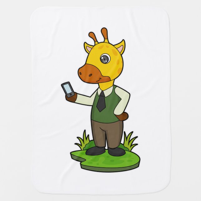 Giraffe with Mobile Baby Blanket (Front)
