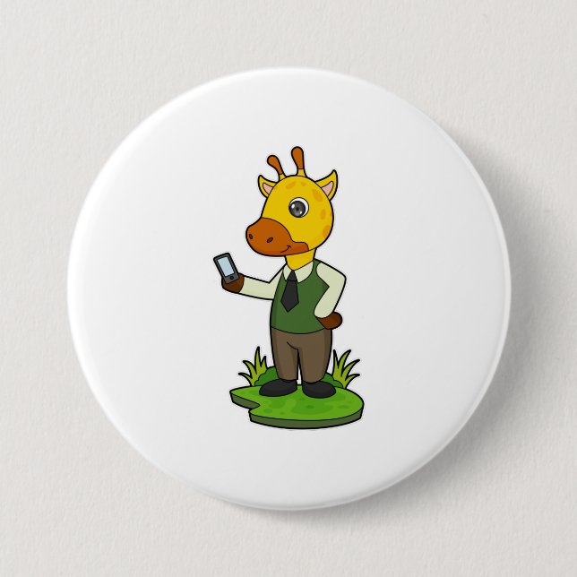 Giraffe with Mobile Button (Front)