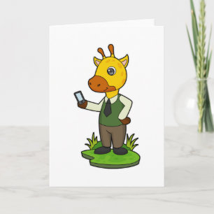 Giraffe with Mobile Card
