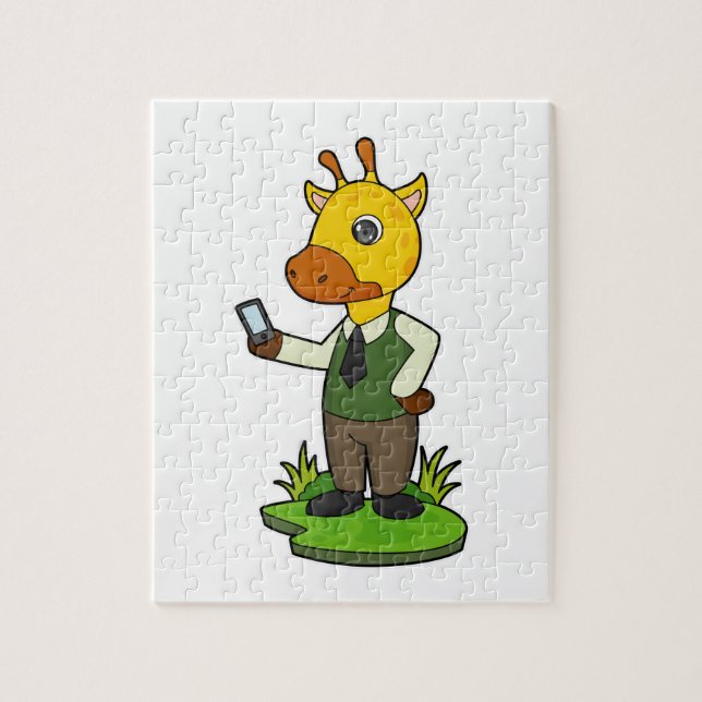 Giraffe with Mobile Jigsaw Puzzle (Vertical)