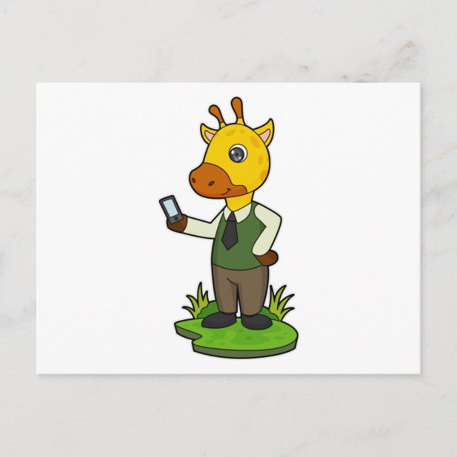 Giraffe with Mobile Postcard (Front)