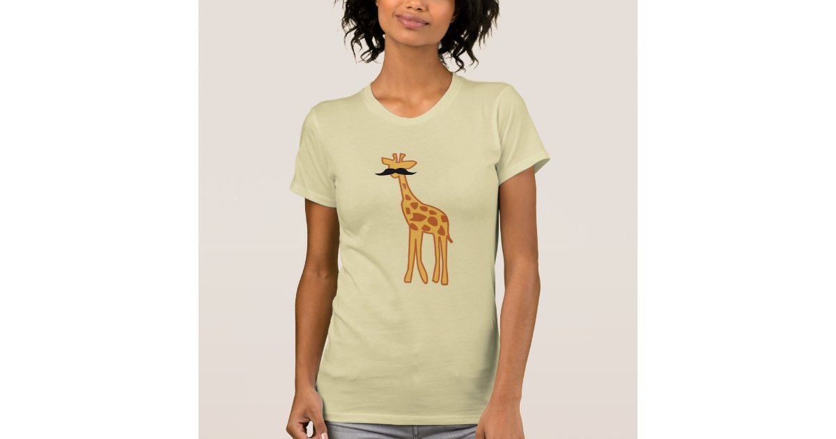 Giraffe with mustache T-Shirt | Zazzle