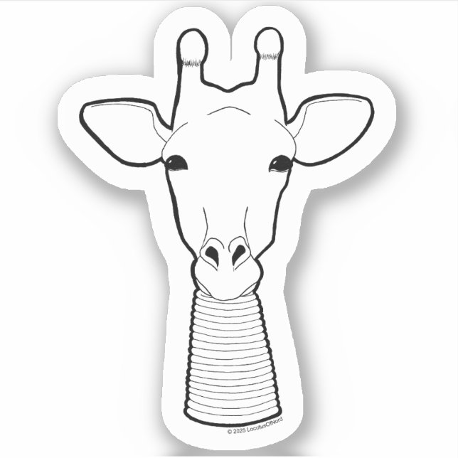 Giraffe with Neck Rings Sticker (Front)