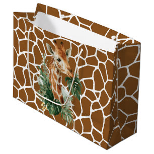 Giraffe With Palms Large Gift Bag