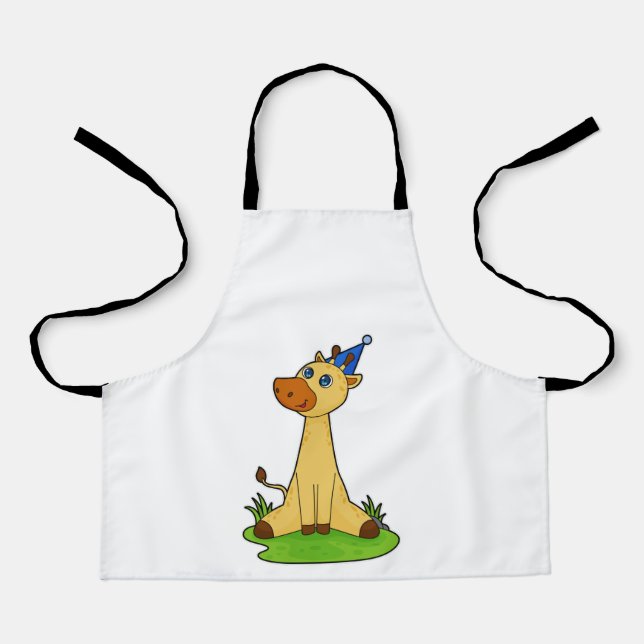 Giraffe with Party hat Apron (Front)