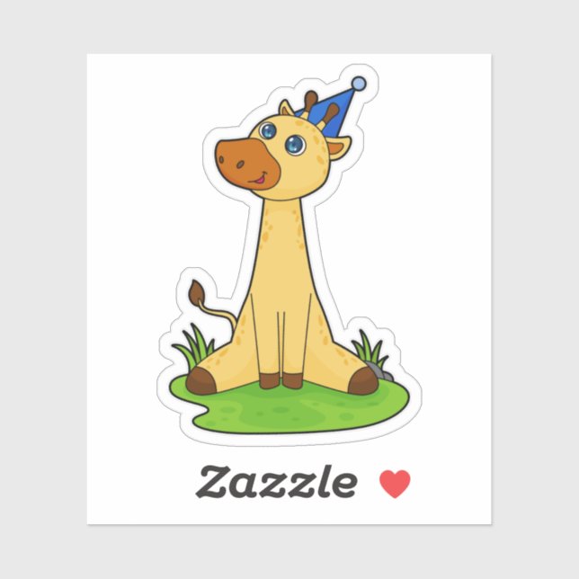 Giraffe with Party hat Sticker (Sheet)