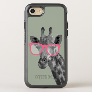 Giraffe with Pink Glasses Cute Funny Phone OtterBox Symmetry iPhone SE/8/7 Case