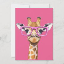 Giraffe with Pink Glasses